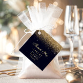 Hochzeit von Marine und Gold Confetti Geschenkanhänger