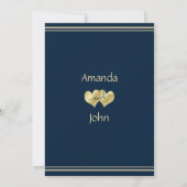 Hochzeit von Marine und Gold Einladung (Rückseite)