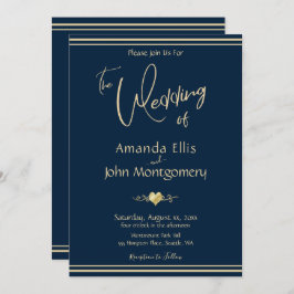 Hochzeit von Marine und Gold Einladung