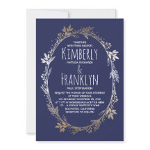 Hochzeit von Marine- und Goldblumenkranken