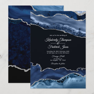 Hochzeit von Marine und Silver Agate Einladung