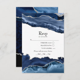 Hochzeit von Marine und Silver Agate RSVP Karte