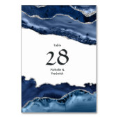 Hochzeit von Marine und Silver Agate Tischnummer (Rückseite)