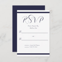 Hochzeit von Marine und Weiß RSVP Karte