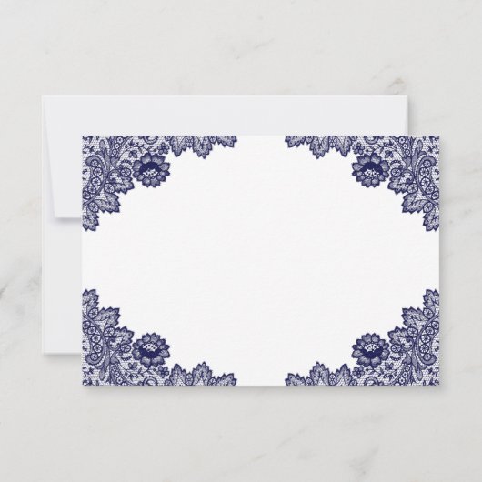 Hochzeit von Marineblau und Sonnenblumen RSVP Karte (Rückseite)