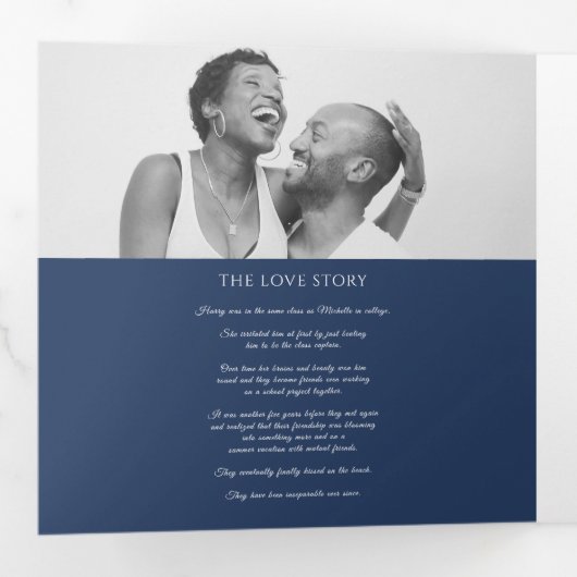 Hochzeit von Marinebrache Dreifach-gefaltete Programmkarte (Innen Erste Seite)