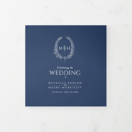 Hochzeit von Marinebrache Dreifach-gefaltete Programmkarte