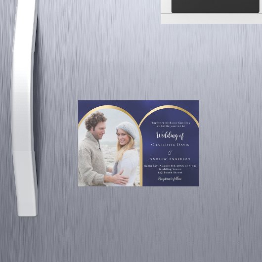 Hochzeit von Marinebussen aus Foto Magneteinladung