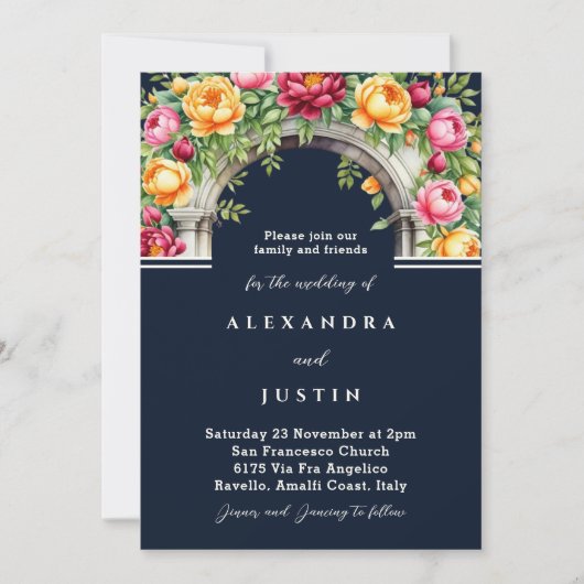 Hochzeit von Marinekrebsen-Rose Einladung (Vorderseite)