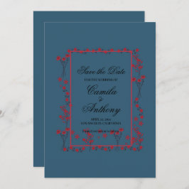 Hochzeit von mariner Rotflorenbrille spart das Dat Einladung