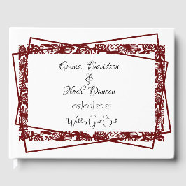 Hochzeit von Maroon-Burgund Gästebuch