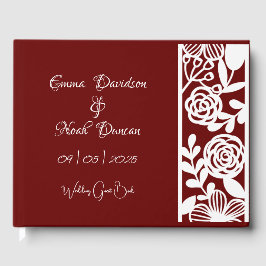 Hochzeit von Maroon-Burgund Gästebuch