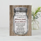 Hochzeit von Maurerkirschen aus Vintagem Barnholz Einladung (Stehend Vorderseite)