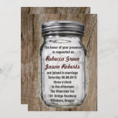 Hochzeit von Maurerkirschen aus Vintagem Barnholz Einladung (Vorne/Hinten)