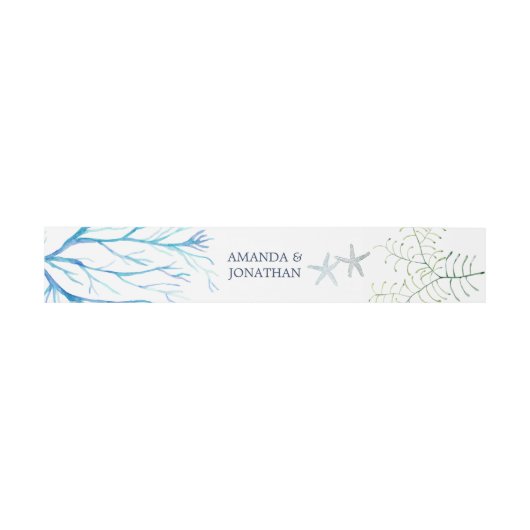 Hochzeit von Meeresalgen Einladungsbanderole (Flach)