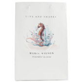 Hochzeit von Meeresalgen mit Unterwasser-Seepferd Mittlere Geschenktüte (Vorderseite)