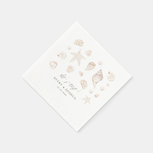 Hochzeit von Meeresfrüchten und Perlen Serviette (Ecke)