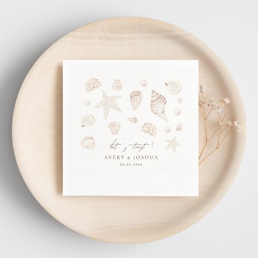 Hochzeit von Meeresfrüchten und Perlen Serviette