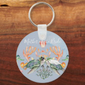 Hochzeit von Meeresschildkröten mit Braut und Bode Schlüsselanhänger (Vorderseite)