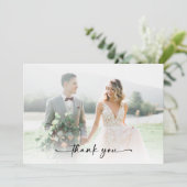 Hochzeit von Minimalistischem Foto Dankeskarte (Stehend Vorderseite)