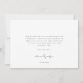 Hochzeit von Minimalistischem Foto Dankeskarte (Rückseite)