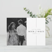 Hochzeit von Minimalistischem Foto Dankeskarte (Stehend Vorderseite)