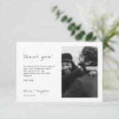 Hochzeit von Minimalistischem Foto Dankeskarte (Stehend Vorderseite)