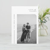 Hochzeit von Minimalistischem Foto Dankeskarte (Stehend Vorderseite)