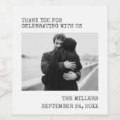 Hochzeit von Minimalistischem Foto für Schreibmasc Weinetikett (Einzelnes Label)