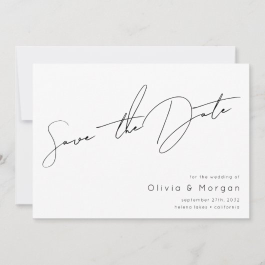Hochzeit von Minimalistischem Foto Save The Date (Vorderseite)