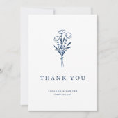 Hochzeit von Minimalistischen Botanicals Dankeskarte (Vorderseite)