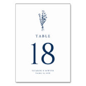 Hochzeit von Minimalistischen Botanicals Tischnummer (Rückseite)