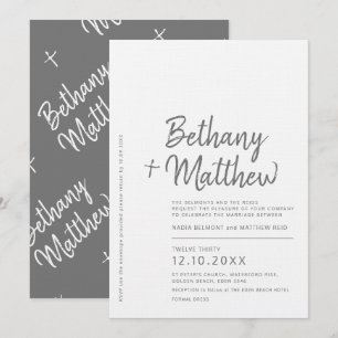 Hochzeit von Minimalistischen grauen Kalligrafien Einladung