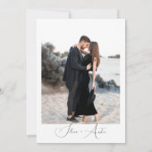 Hochzeit von Minimalistischen Handskripten und Fot Einladung (Rückseite)