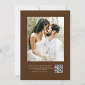 Hochzeit von Minimalistischen Schokolade-QR-Fotos Einladung (Rückseite)