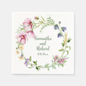 Hochzeit von Minimalistischen Wasserfarben Serviette (Vorderseite)