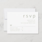 Hochzeit von Minimalistischer Seite grüner Typogra RSVP Karte (Vorderseite)
