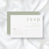 Hochzeit von Minimalistischer Seite grüner Typogra RSVP Karte