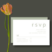 Hochzeit von Minimalistischer Seite grüner Typogra RSVP Karte