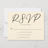 Hochzeit von Minimalistischer Typografie in Elfenb RSVP Karte (Vorderseite)