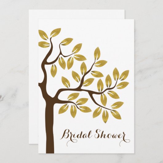 Hochzeit von modernen Brautpartys mit Goldfolie Einladung (Vorne/Hinten)