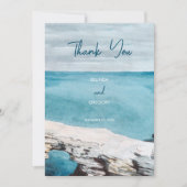 Hochzeit von Monogram, Wasserfarbe Dankeskarte (Vorderseite)