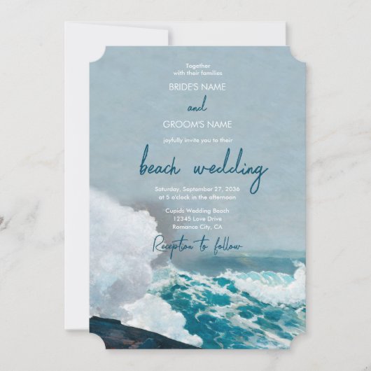 Hochzeit von Monogram, Wasserfarbe Einladung (Vorderseite)