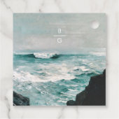 Hochzeit von Monogram, Wasserfarbe Geschenkanhänger (Rückseite)