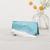 Hochzeit von Monogram, Wasserfarbe Platzkarte (Rückseite)