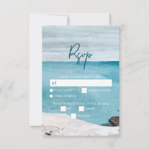 Hochzeit von Monogram, Wasserfarbe RSVP Karte