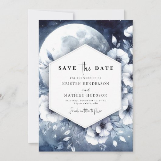 Hochzeit von Moonlit Save The Date (Vorderseite)