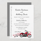 Hochzeit von Motorrädern und Herz Einladung (Vorne/Hinten)