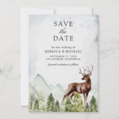 Hochzeit von Mountain Forest Deer Foto Save The Date (Vorderseite)