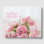 Hochzeit von, Namen und Datum, Blume oder Foto Gästebuch (Rückseite)